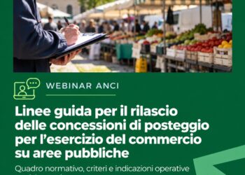La registrazione del webinar sulle linee guida-Concessioni per il commercio su aree pubbliche