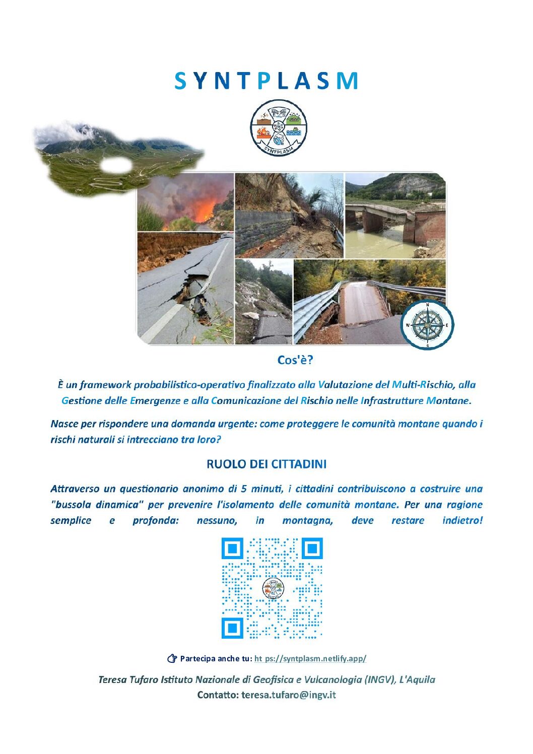Questionario Progetto SYNTPLASM (INGV) rischi naturali in montagna